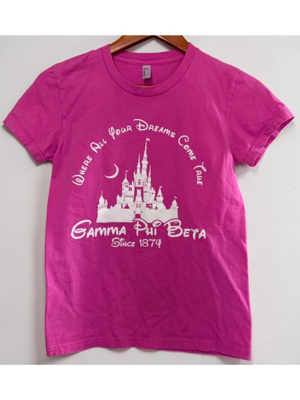 Gamma Phi Beta at Disneyland Pink T-Shirt Large Short Sleeve Sorority Retreat